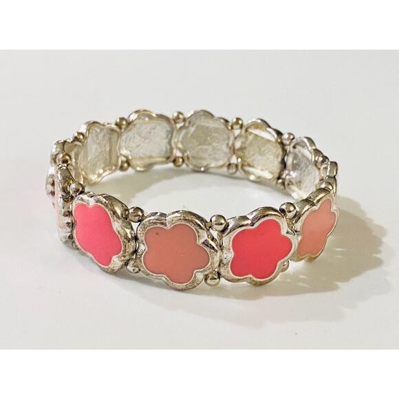Pink Enamel Stretch Bracelet - Picture 1 of 1